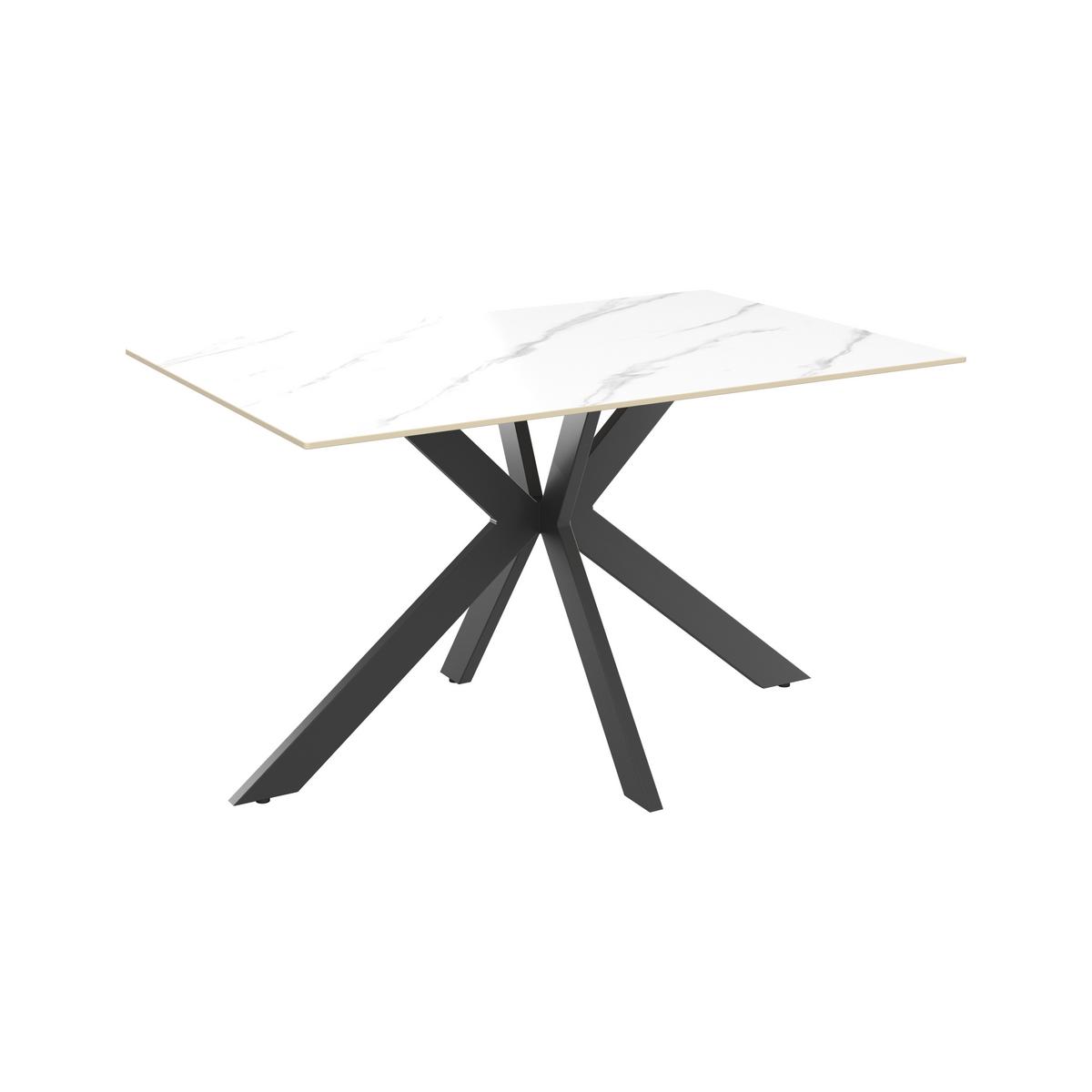 Esstisch Anton 140 - Schwarz/Weiß, MODERN, Keramik/Metall (140/75/90cm)