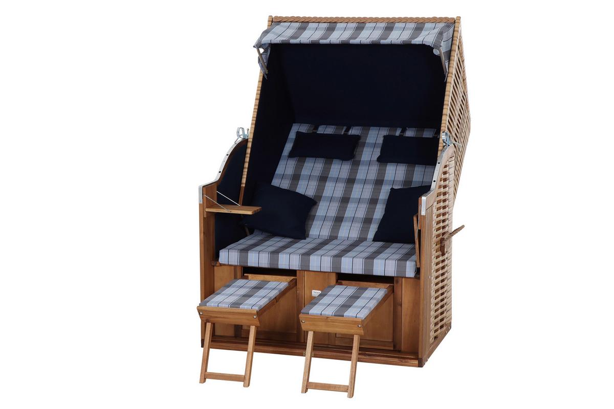 Strandkorb Ostsee L88696 2-Sitzer, Blau - Blau, KONVENTIONELL, Holz/Kunststoff (120/80/165cm) - Siena Garden