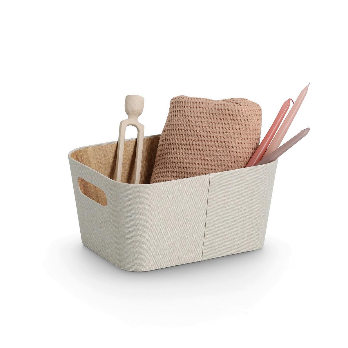 AUFBEWAHRUNGSBOXEN-SET Polyester/Pappe, Braun/Beige - Beige/Braun, Basics, Naturmaterialien/Textil - Zeller Present