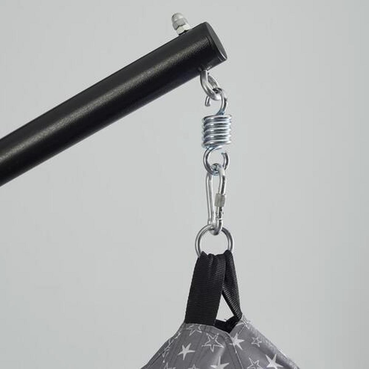 Závesná hojdačka pre deti MAYA - čierna/sivá, Modern, kov/textil (110/190/110cm) - Bessagi Kids