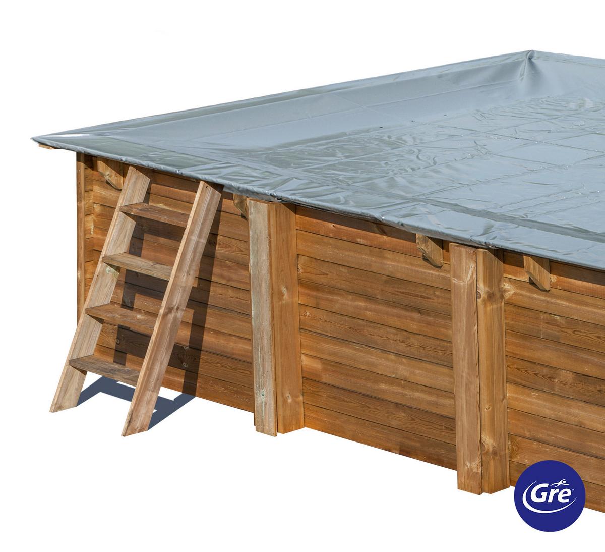 Poolabdeckplane Winterabdeckplane - Grau, KONVENTIONELL, Kunststoff (250/250cm) - Gre