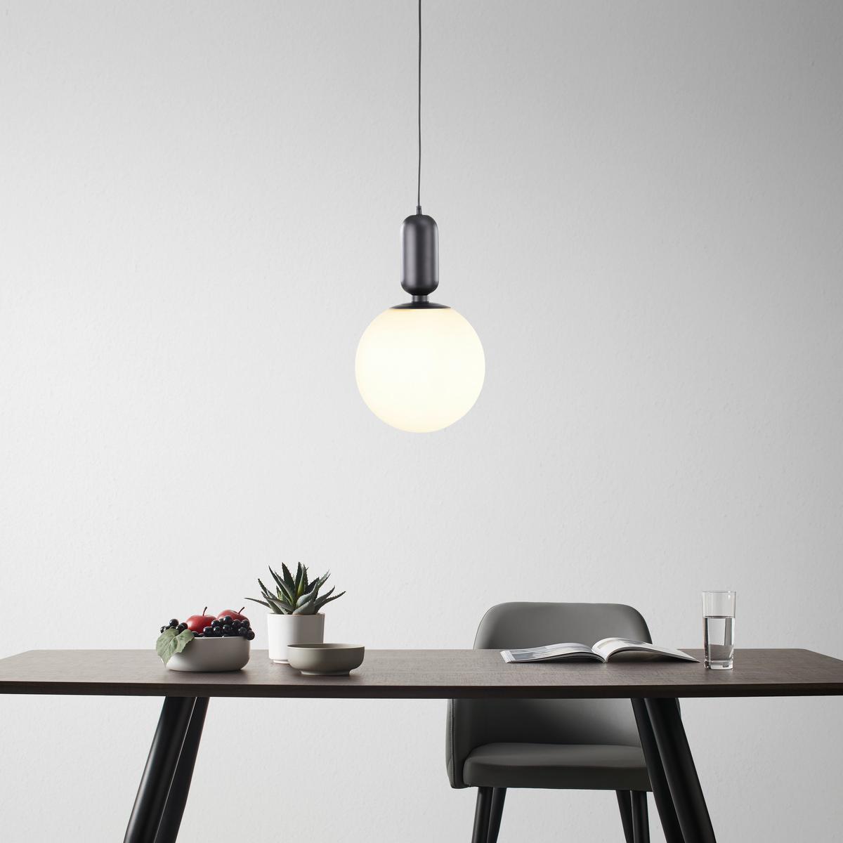 Závesné svietidlo TIANO čierna - čierna, Modern, kov/sklo (25/198cm) - Bessagi Home