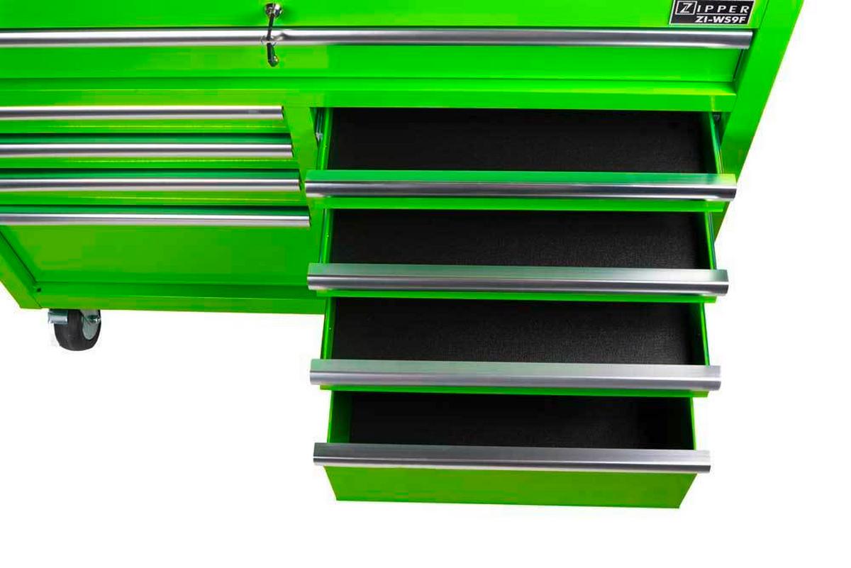 Werkstattwagen Zi-ws9f 9 Laden Verschließbar + Rollen - Grün, Basics, Holz/Metall (118/94/45,7cm) - Zipper