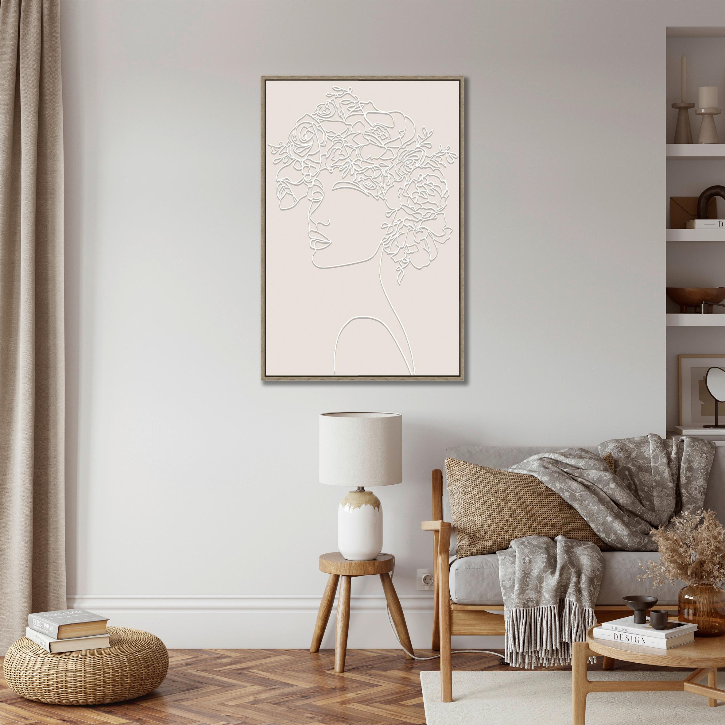 Obraz na plátně LOTTA, 60x90cm - černá/barvy vlašských ořechů, Moderní, kompozitní dřevo/textil (60/90cm) - Premium Living