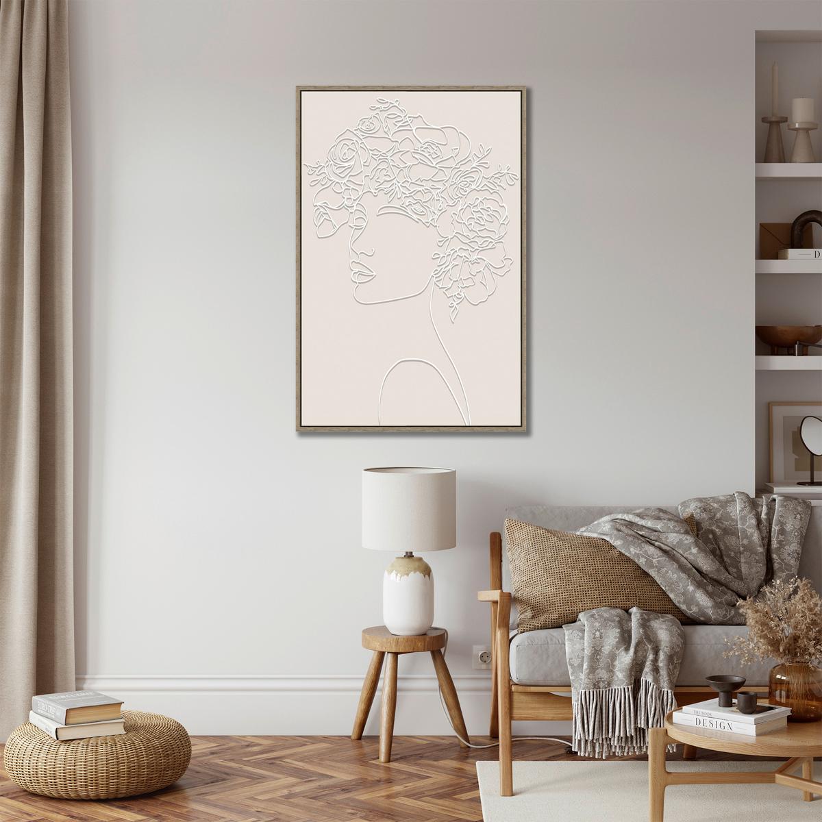 Obraz na plátně LOTTA, 60x90cm - černá/barvy vlašských ořechů, Moderní, kompozitní dřevo/textil (60/90cm) - Premium Living