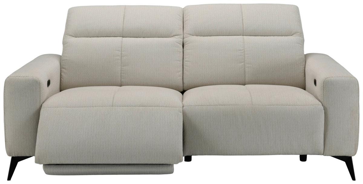 Sofa Chicago Chenille beige, B: 206cm - Beige/Schwarz, MODERN, Holz/Kunststoff (206/78/107cm)