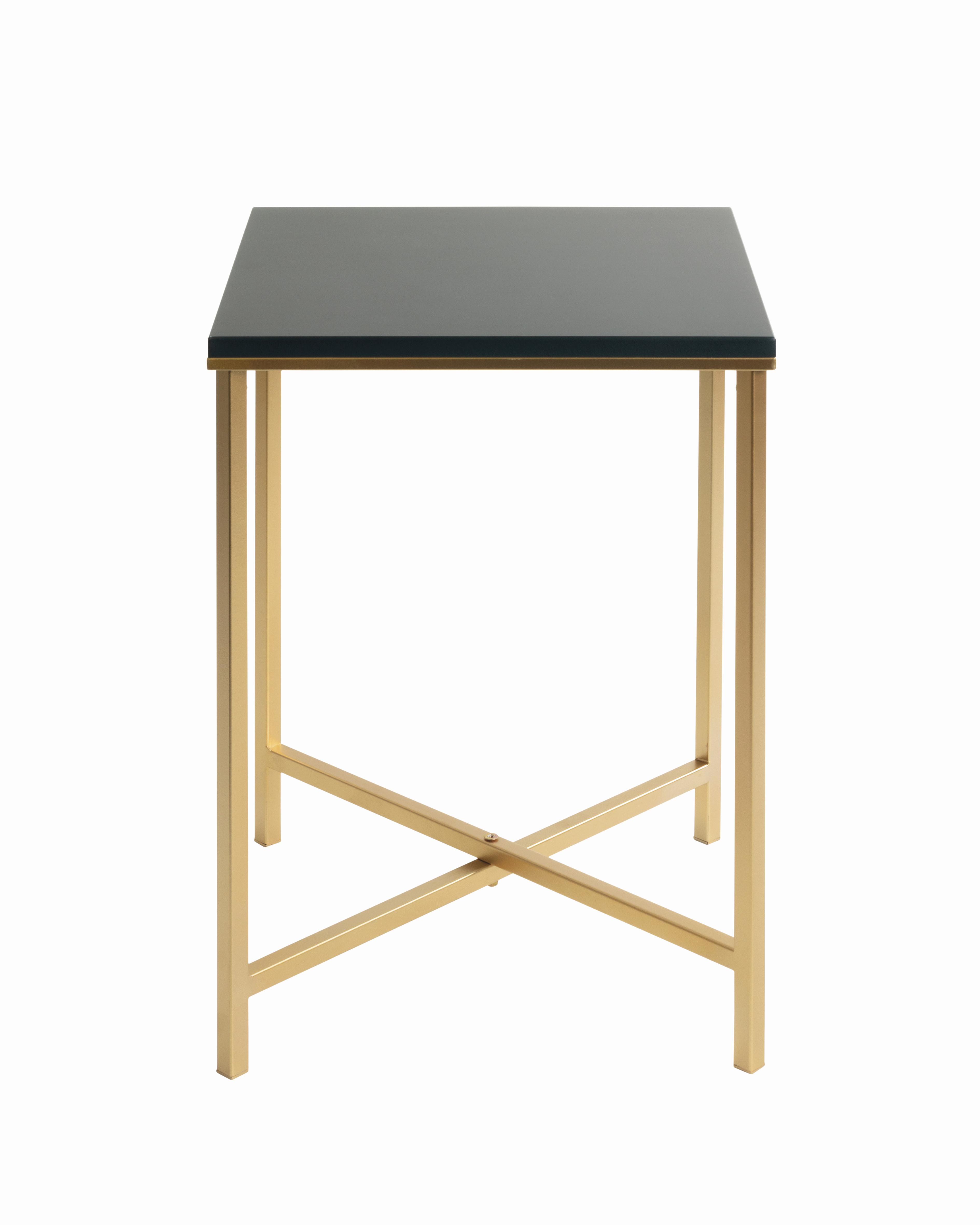 Beistelltisch Marmoroptik B: 39 cm - Anthrazit/Goldfarben, Trend, Holzwerkstoff/Metall (39/55/39cm)