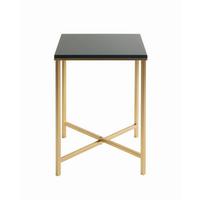 Beistelltisch Marmoroptik B: 39 cm - Anthrazit/Goldfarben, Trend, Holzwerkstoff/Metall (39/55/39cm)