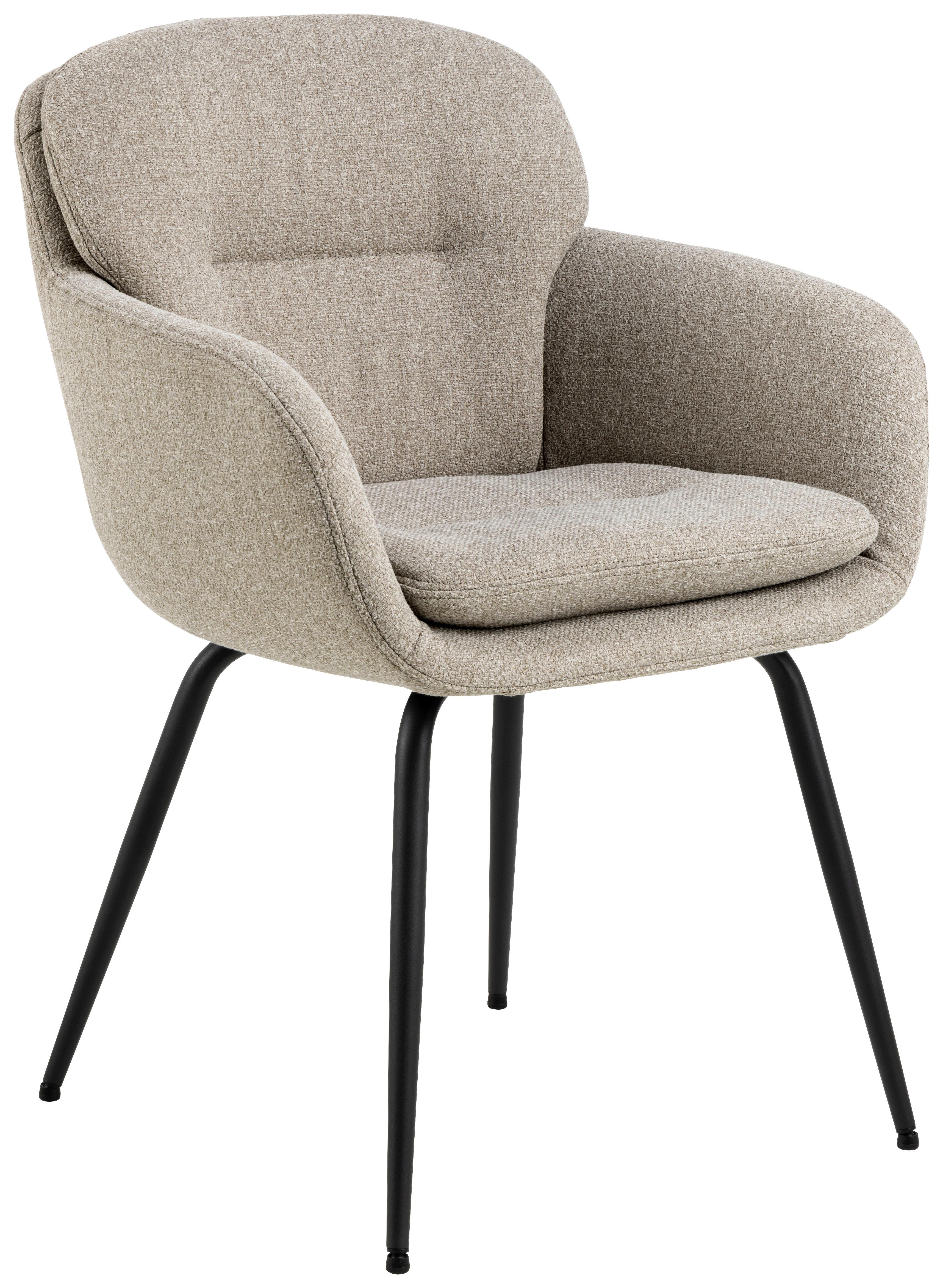 Židle s područkami béžová/černá - černá/béžová, Design, kov/textil (58/84/59cm) - MID.YOU