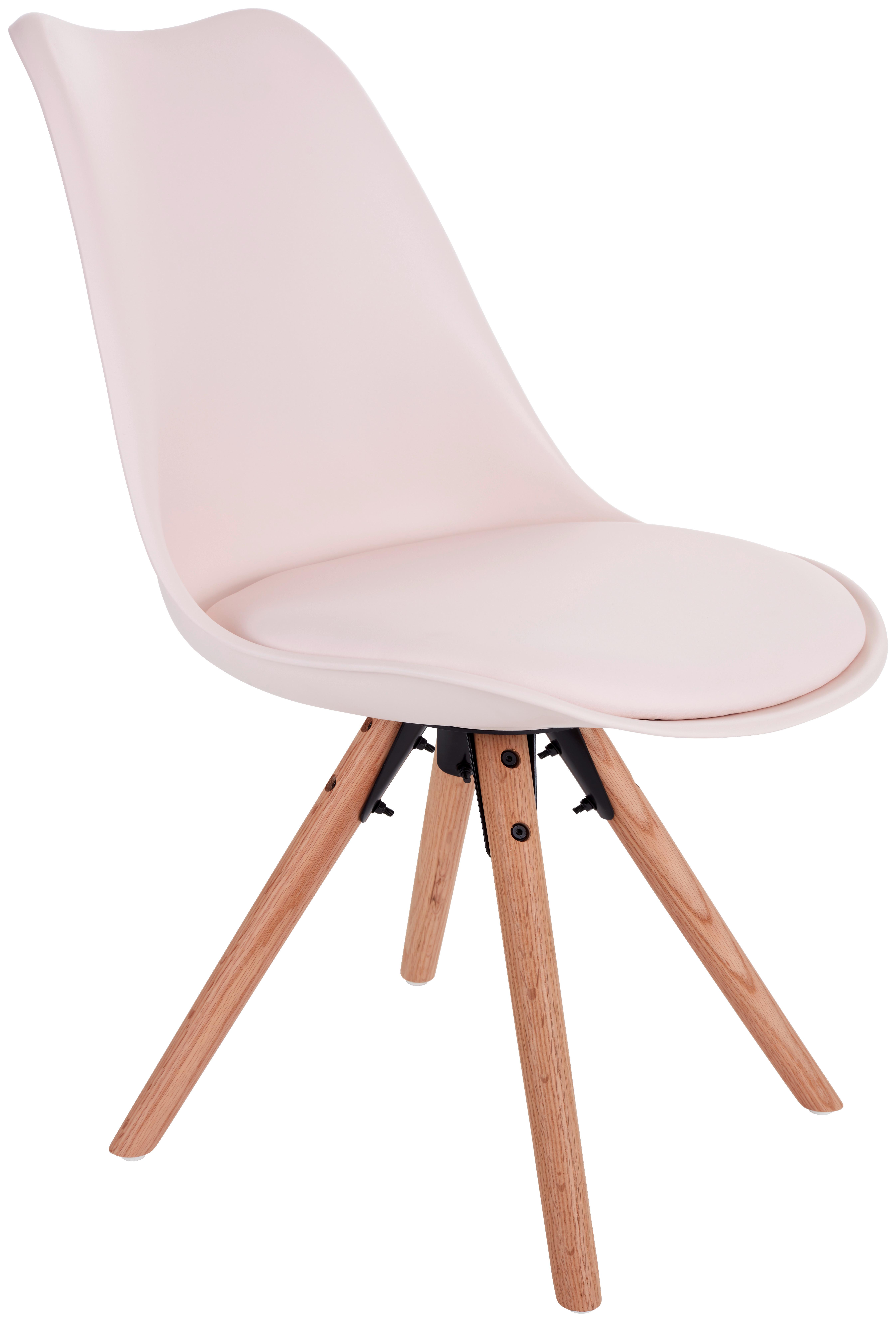Schalenstuhl Levi Pearl Lederlook Echtholz Beine - Eichefarben, MODERN, Holz/Kunststoff (48/81/57cm) - Ondega