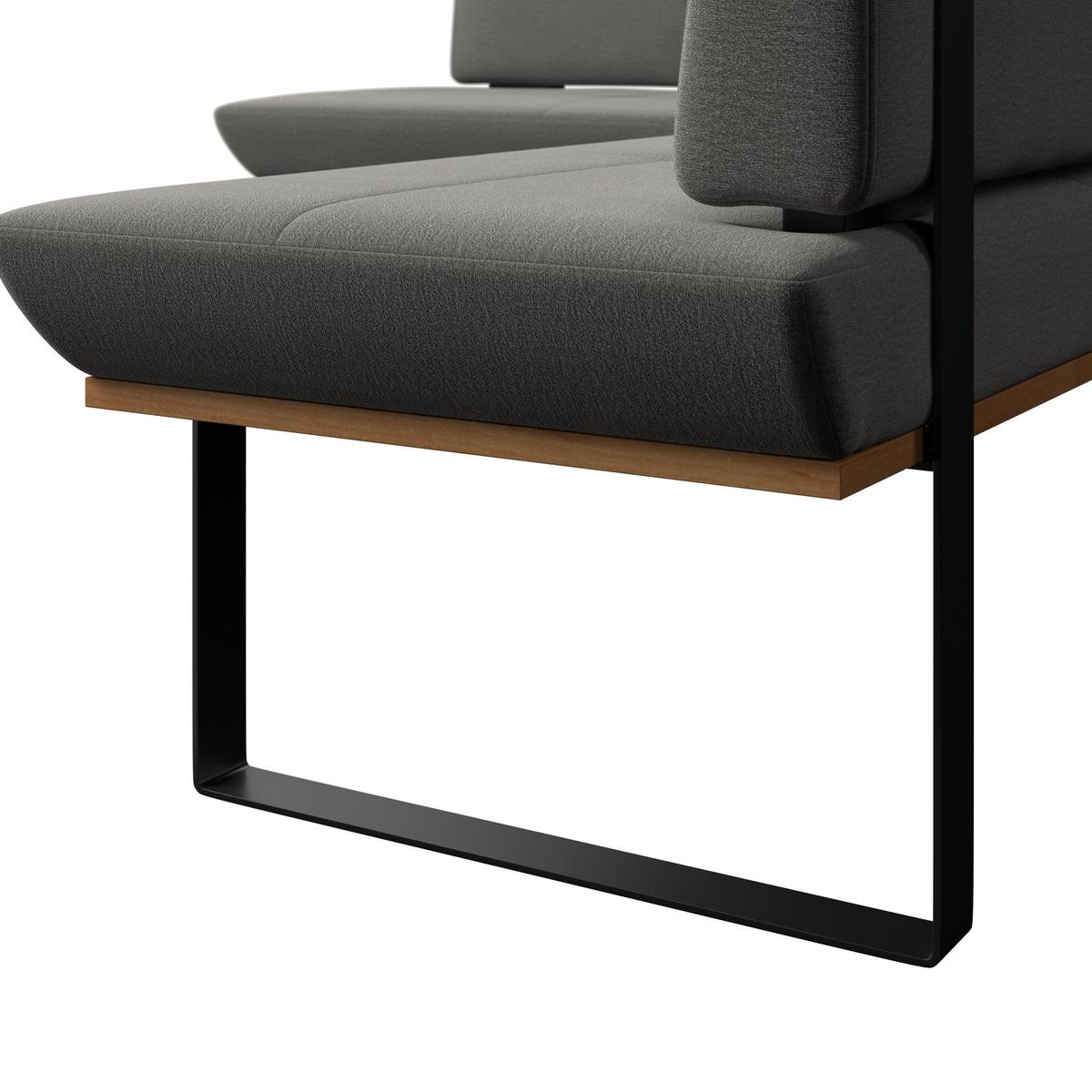 Eckbank Tristan Webstoff grau,S:195x245cm - Schwarz/Grau, MODERN, Holz/Textil (195/245cm) - James Wood