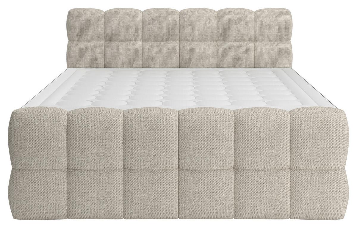 BOXSPRINGBETT inkl. Bettkasten 160x200 - Creme/Schwarz, Trend, Holz/Holzwerkstoff (160/200cm) - Sembella