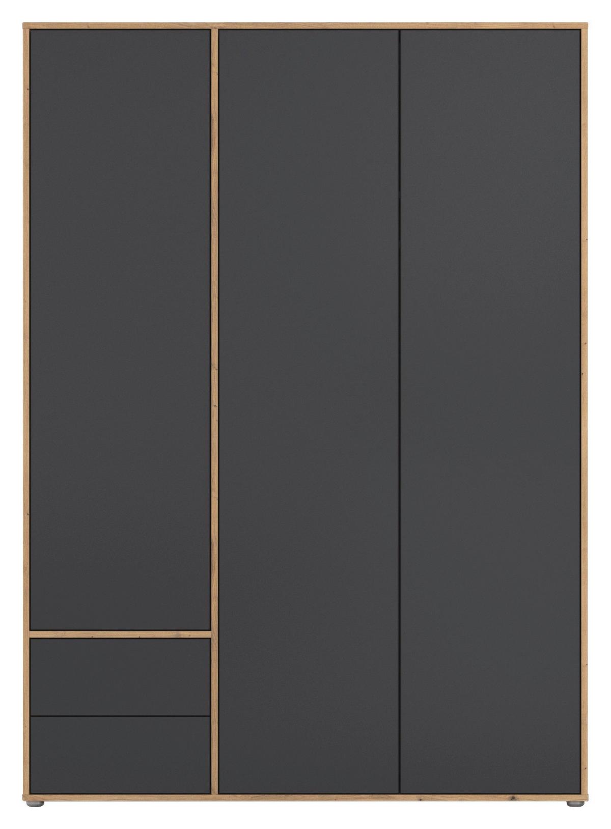 Drehtürenschrank Nabila Grau Eiche Artisan Dek. - Eiche Artisan/Grau, MODERN, Holzwerkstoff (140/194/53cm) - Rauch Möbel