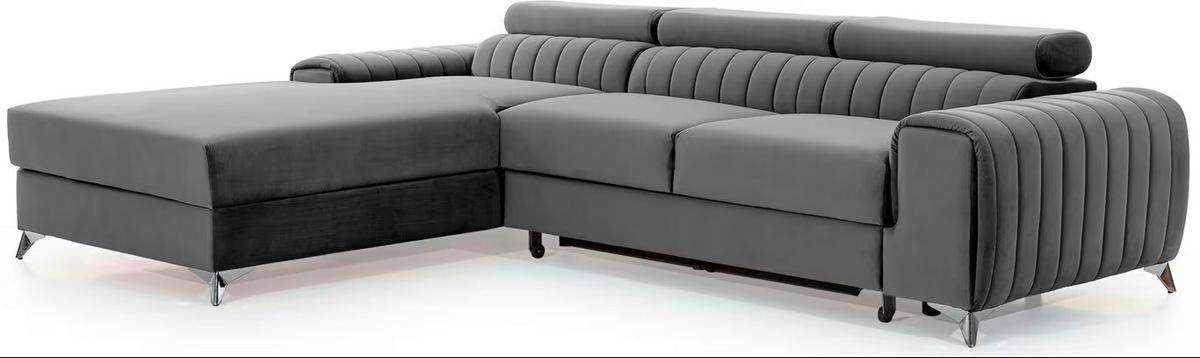 Ecksofa Grayson Grau S: 205x278 Cm - Silberfarben/Grau, Design, Textil (205/278cm) - MID.YOU