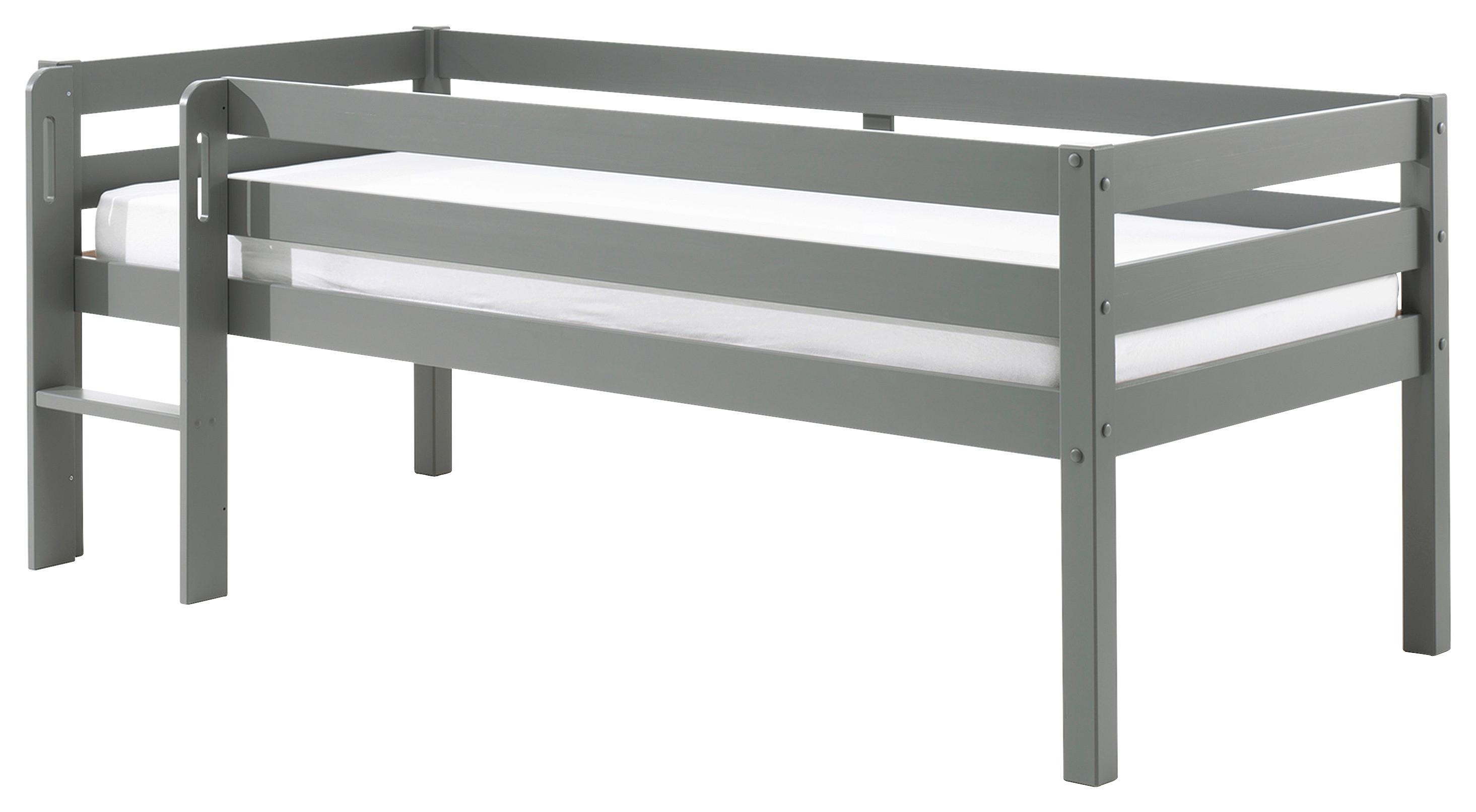 Hochbett Pino Grau lackiert 90x200 cm - Grau, MODERN, Holz/Holzwerkstoff (90/200cm) - MID.YOU