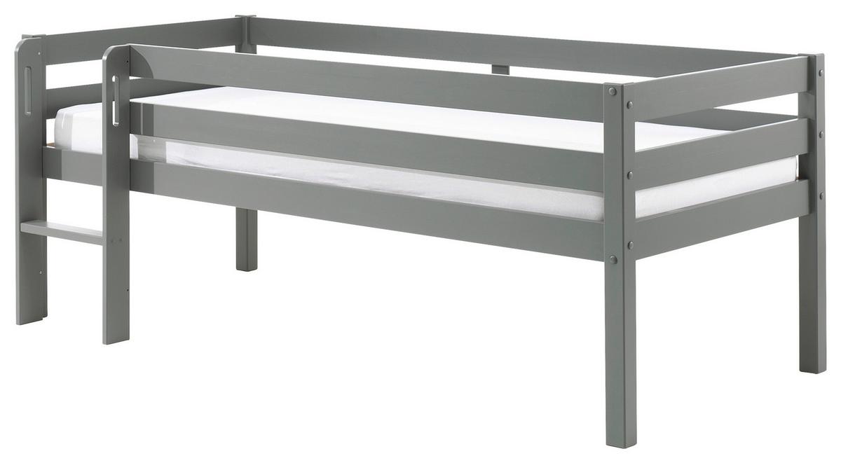 Hochbett Pino Grau lackiert 90x200 cm - Grau, MODERN, Holz/Holzwerkstoff (90/200cm) - MID.YOU