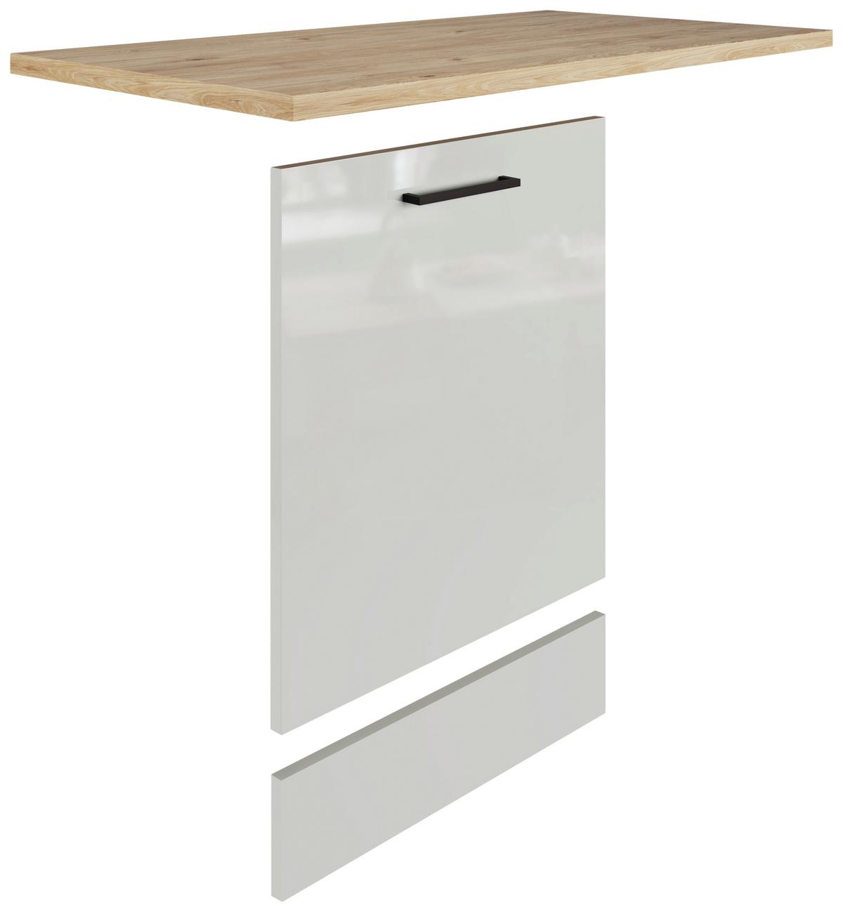 Výkryt na myčku nádobí pro plne integrovatelnou myčku - šedá/černá, Moderní, kov/kompozitní dřevo (110/60cm) - FlexWell