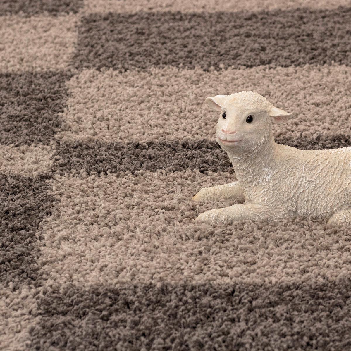 Hochflor Teppich Taupe Gala 80x150 Cm - Taupe, Design, Textil (80/150cm)