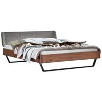 Bett Montieri Nussbaumfarben 140x200 Cm - Dunkelgrau/Anthrazit, MODERN, Holz/Textil (140/200cm) - Hasena