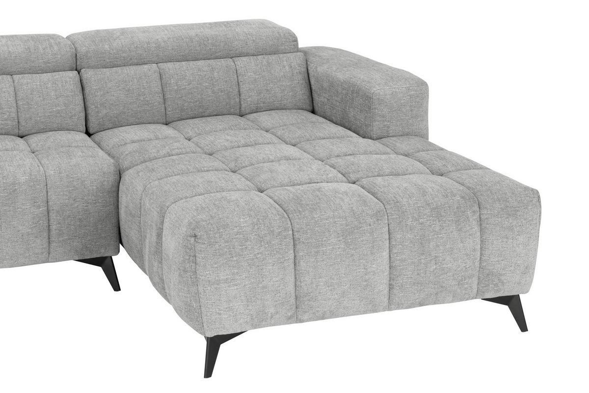 Sedací souprava MELBOURNE, pravá, šedá - šedá/černá, Moderní, kov/dřevo (285/182cm) - Based