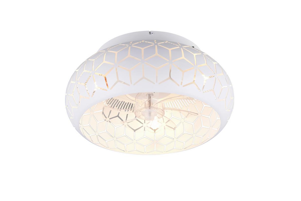 Deckenventilator Bidar Weiß Transparent D:50cm - Transparent/Weiß, LIFESTYLE, Kunststoff/Metall (50/22cm)