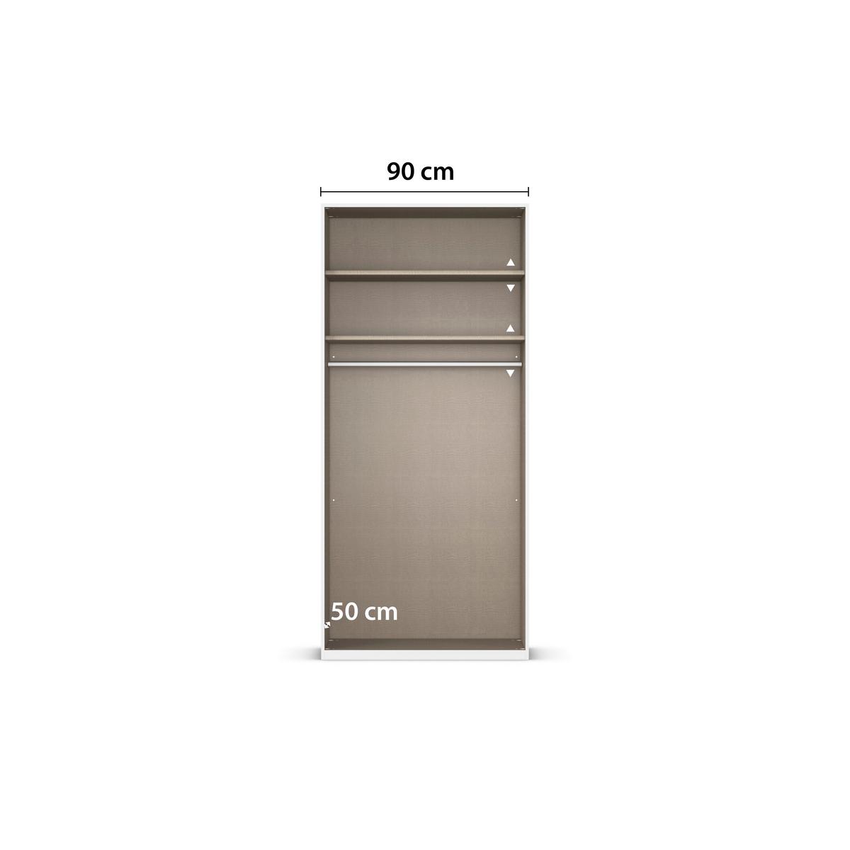 Drehtürenschrank Alabama Weiß B: 91 Cm - Weiß, MODERN, Holzwerkstoff (91/229/54cm) - Rauch Möbel