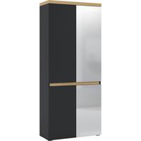 Garderobenschrank Pepe B:85 cm Anthrazit/Artisan Eiche Dekor - Anthrazit/Eiche Artisan, Trend, Glas/Holzwerkstoff (85/200/37cm)