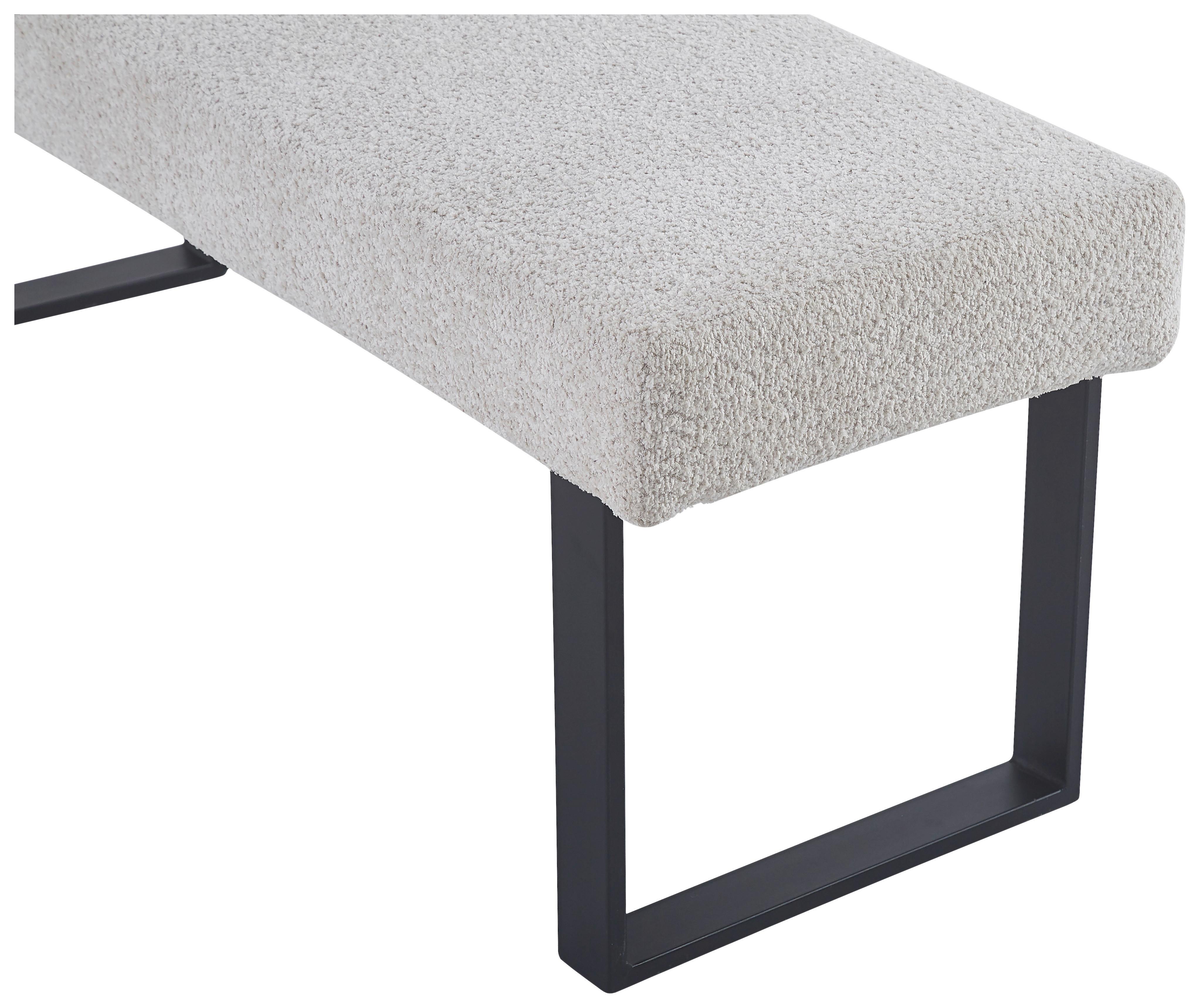 Sitzbank Kea Ohne Lehne Beige, B: 140 Cm - Beige/Schwarz, KONVENTIONELL, Textil/Metall (140/49/47cm) - MID.YOU