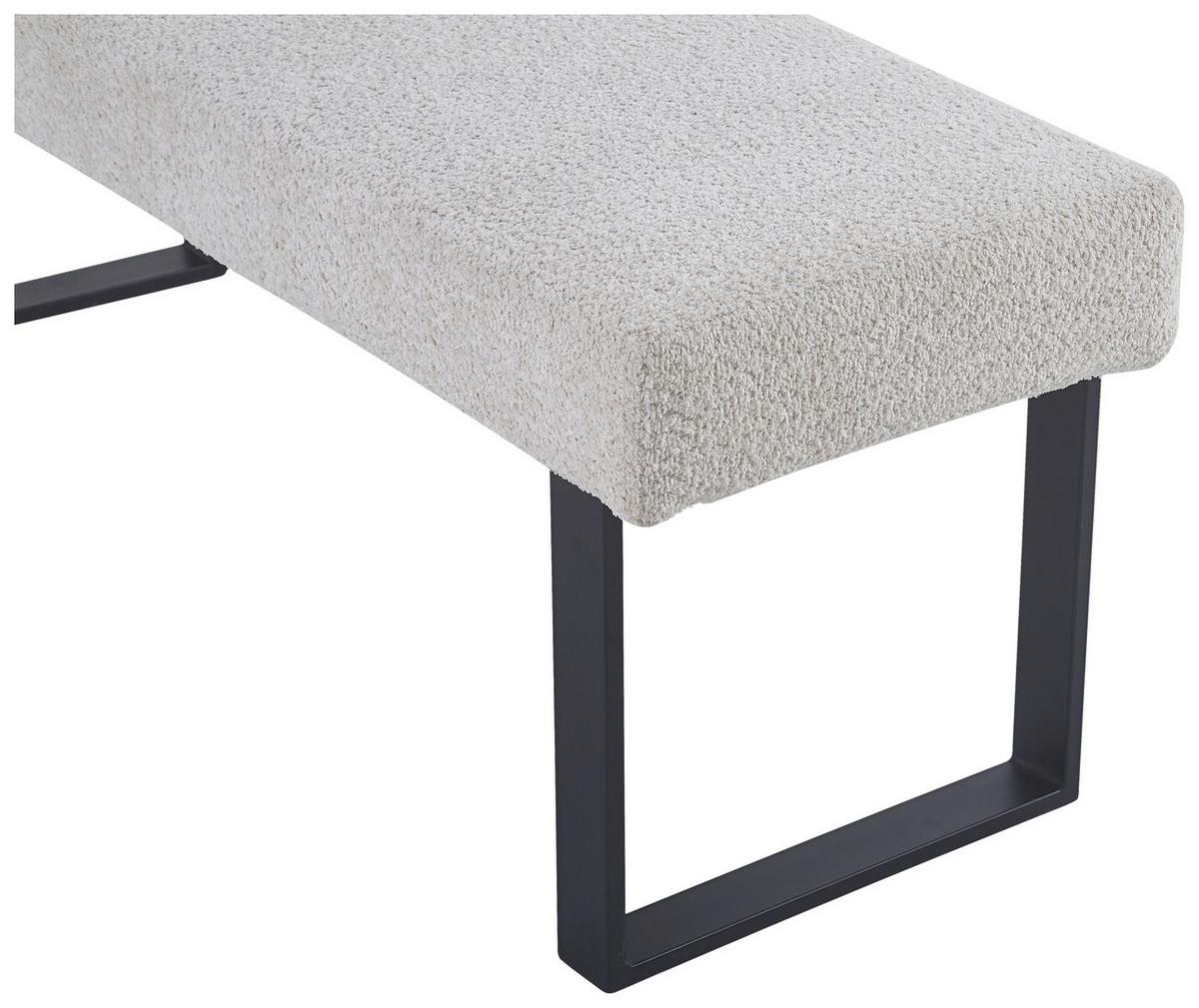 Sitzbank Kea Ohne Lehne Beige, B: 140 Cm - Beige/Schwarz, KONVENTIONELL, Textil/Metall (140/49/47cm) - MID.YOU