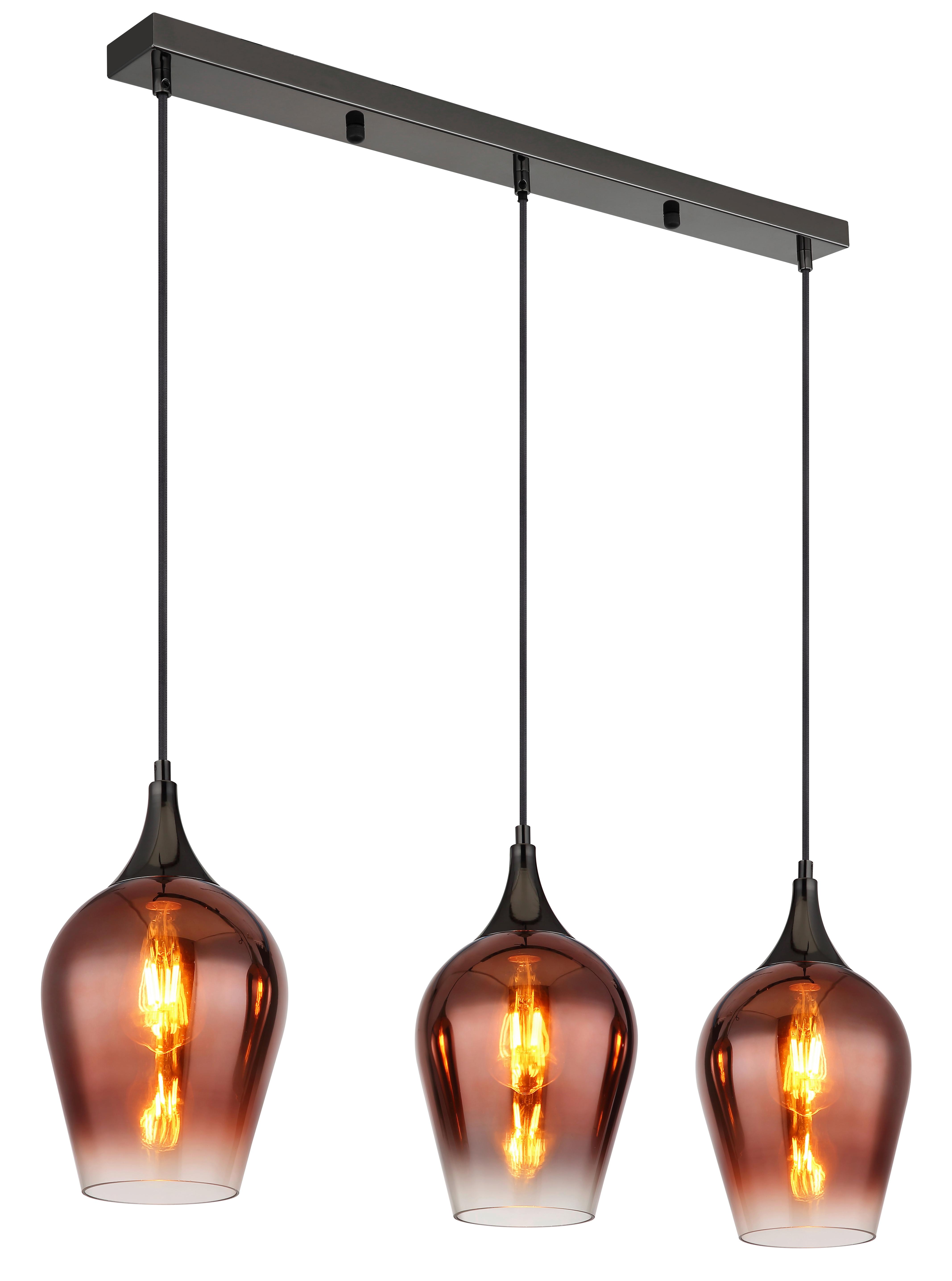 Hängeleuchte 155520-3hc - Klar/Chromfarben, KONVENTIONELL, Glas/Metall (83/18/120cm) - Globo