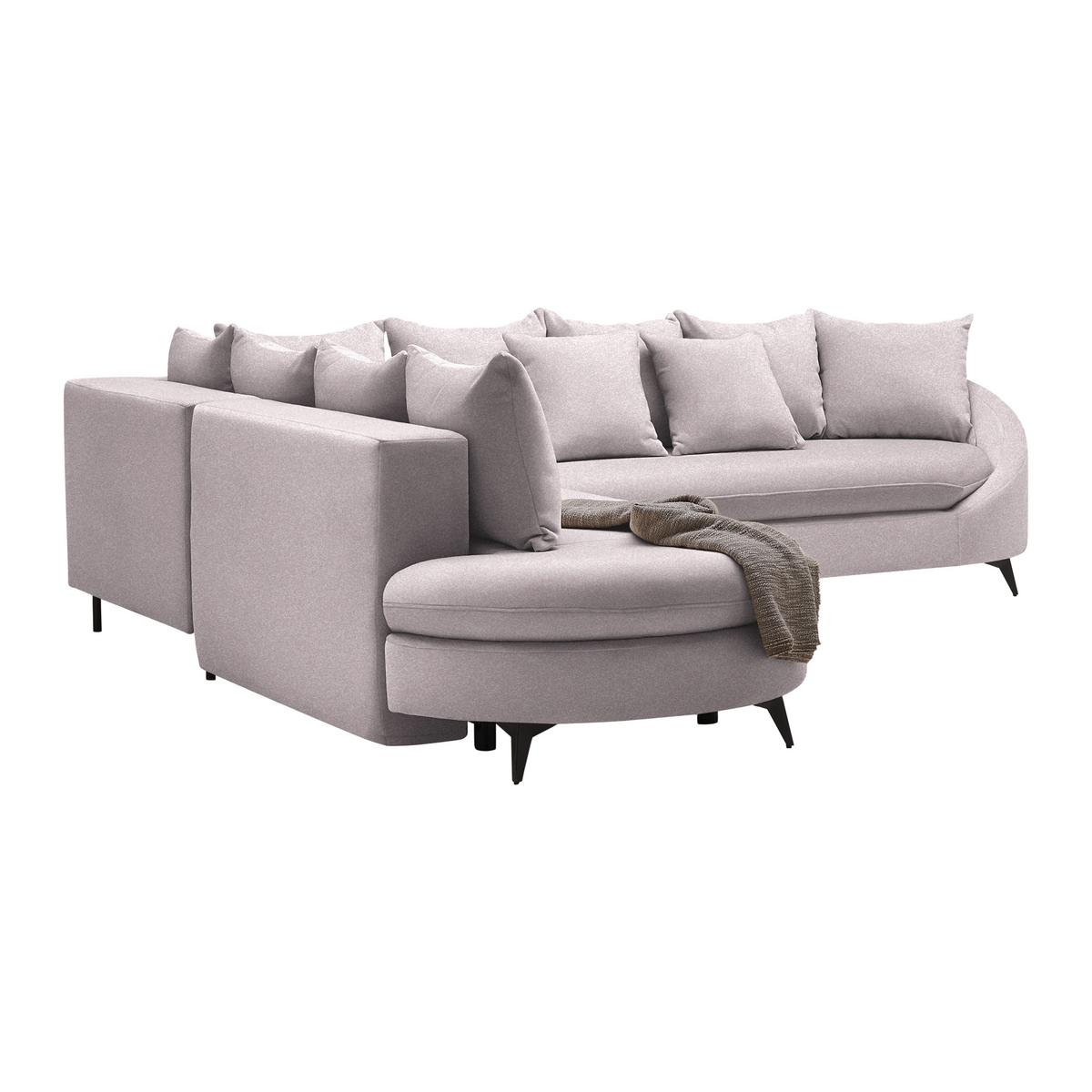 Rohová sedačka AXEL, ľavá, orgovánová tkanina - orgovánová/čierna, Modern, kov/textil (250/87/291cm) - Mömax