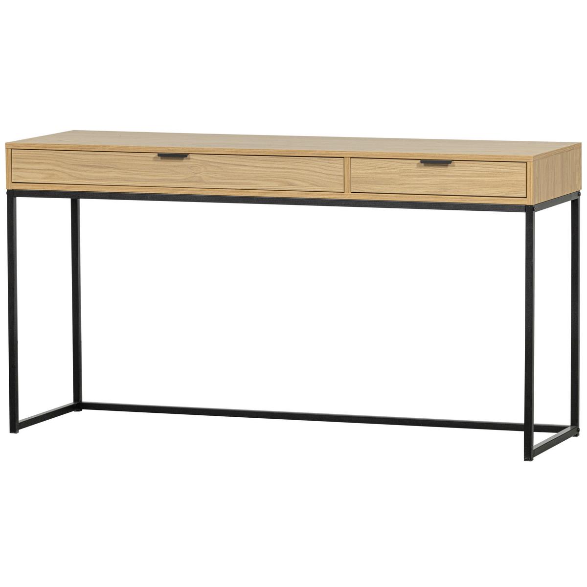 Schreibtisch Silas Eichefarben B: 140 Cm - Eichefarben/Schwarz, Design, Holz/Metall (140/44/75cm) - Livetastic