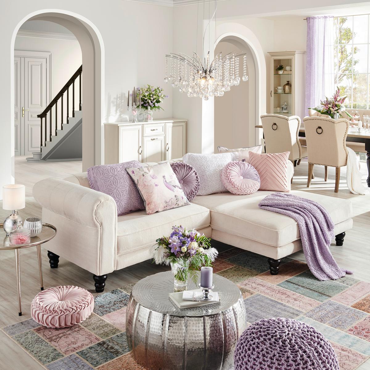 Ecksofa Jonte Weiß S: 260x160 cm - Dunkelbraun/Weiß, Design, Textil (260/160cm) - MID.YOU