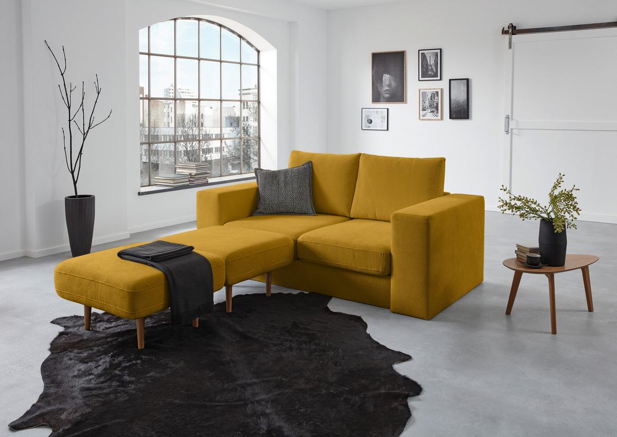 3-sitzer-sofa Looks V-1 - Eichefarben/Gelb, Design, Textil (212/96/107cm) - LOOKS by W.Joop