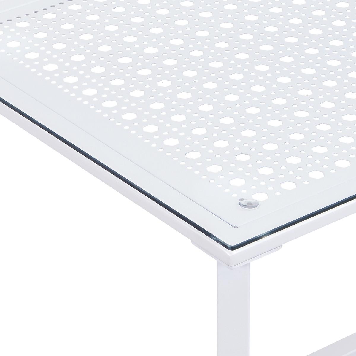 COUCHTISCH Weiß L: 100cm - Weiß, Design, Glas/Metall (100/50/42cm) - MID.YOU