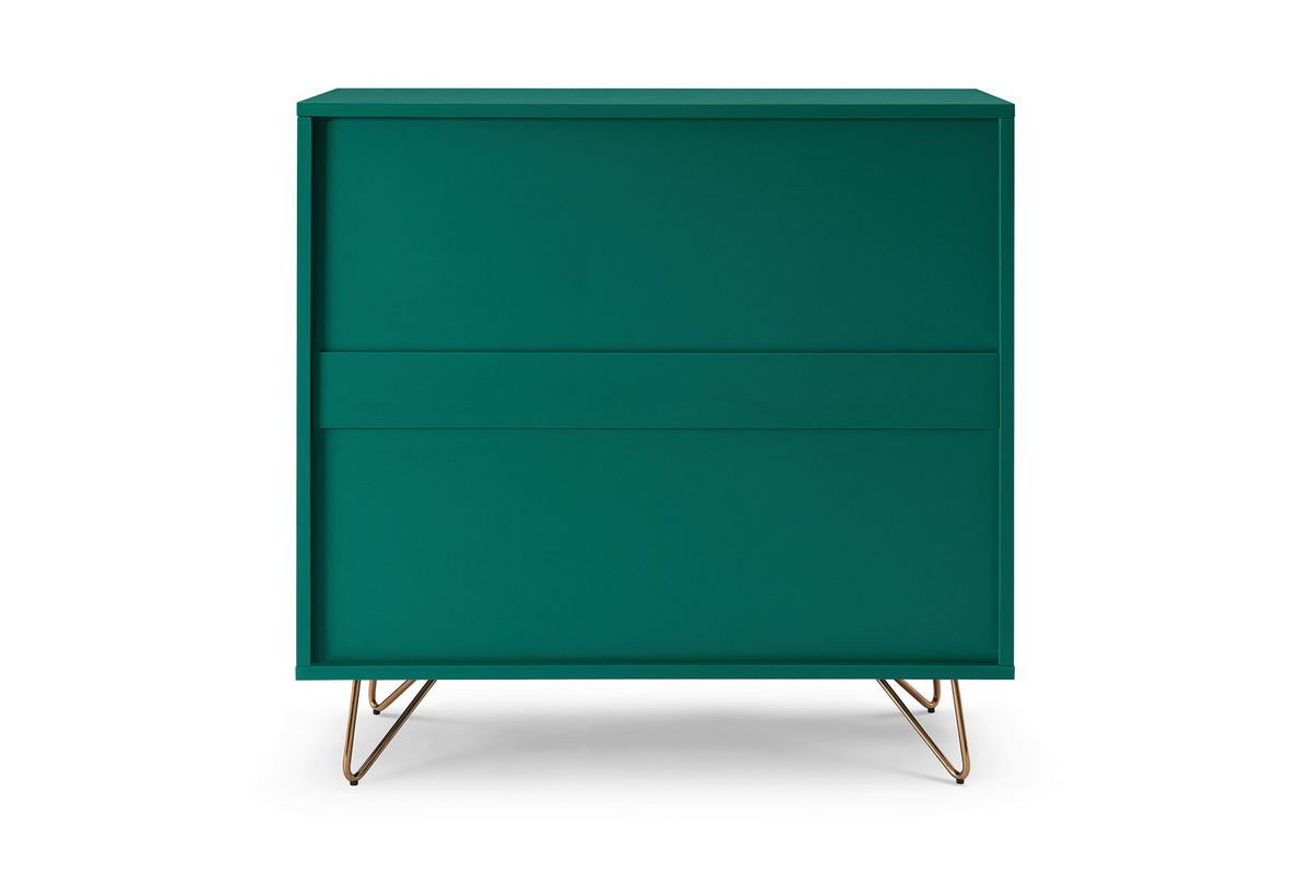 Kommode Grün B: 90cm - Messingfarben/Grün, Design, Holzwerkstoff (90/90/40cm) - Livetastic