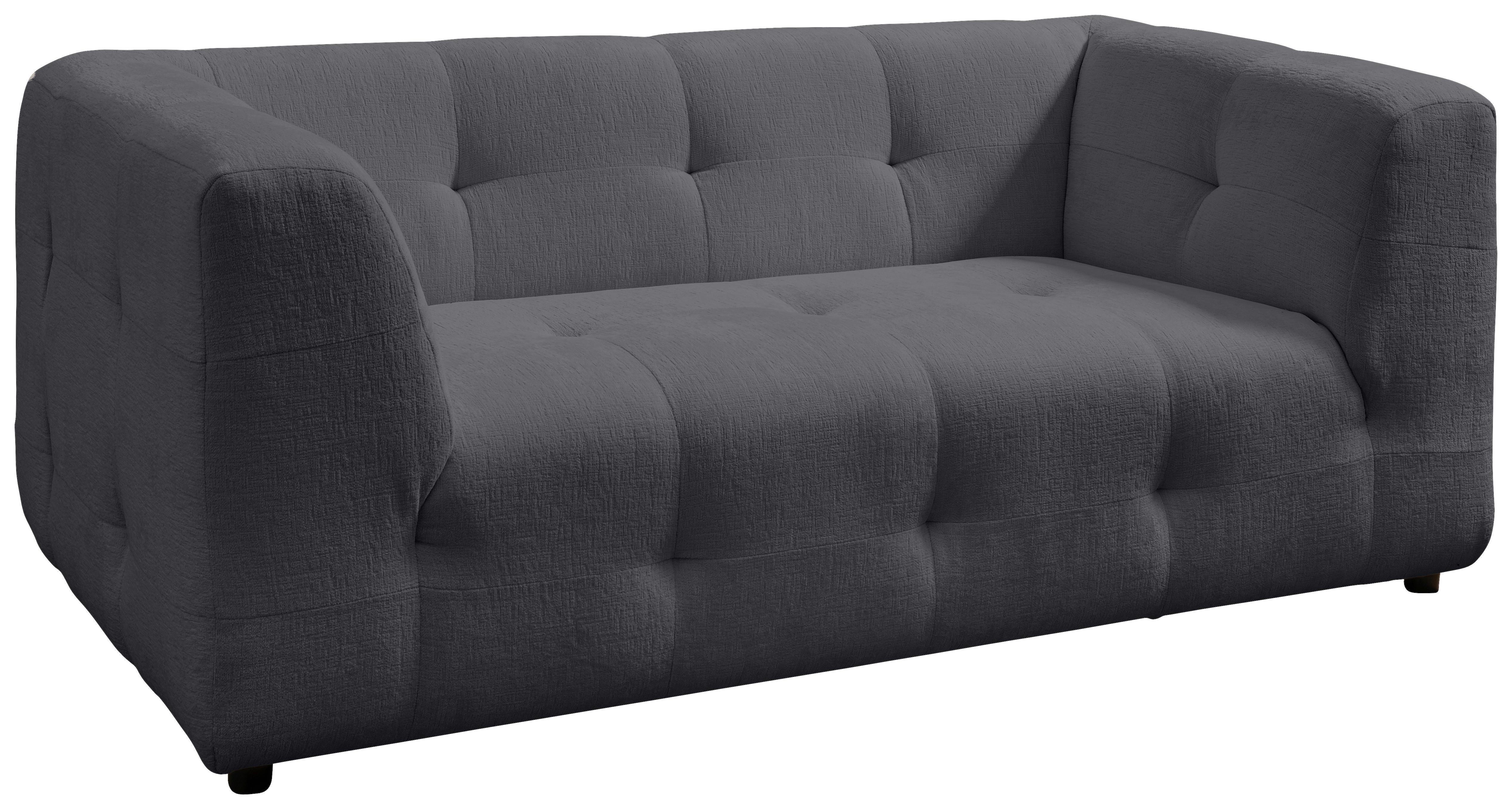 2-Sitzer-Sofa Velice, Anthrazit B: 184 cm - Anthrazit/Schwarz, Design, Textil (184/72/95cm) - Livetastic