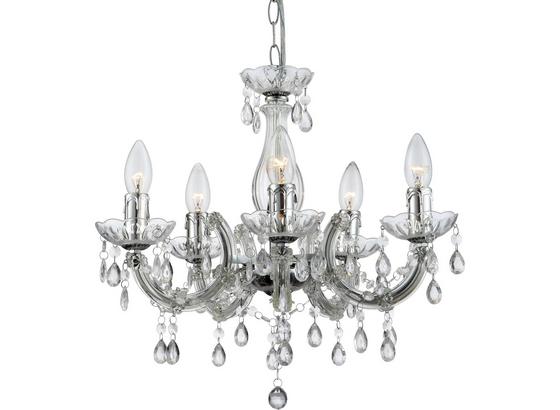 Hängeleuchte Lexi - Chromfarben/Klar, KONVENTIONELL, Kunststoff/Metall (128cm) - Ombra Hängeleuchte Lexi - Chromfarben/Klar, KONVENTIONELL, Kunststoff/Metall (128cm) - Ombra