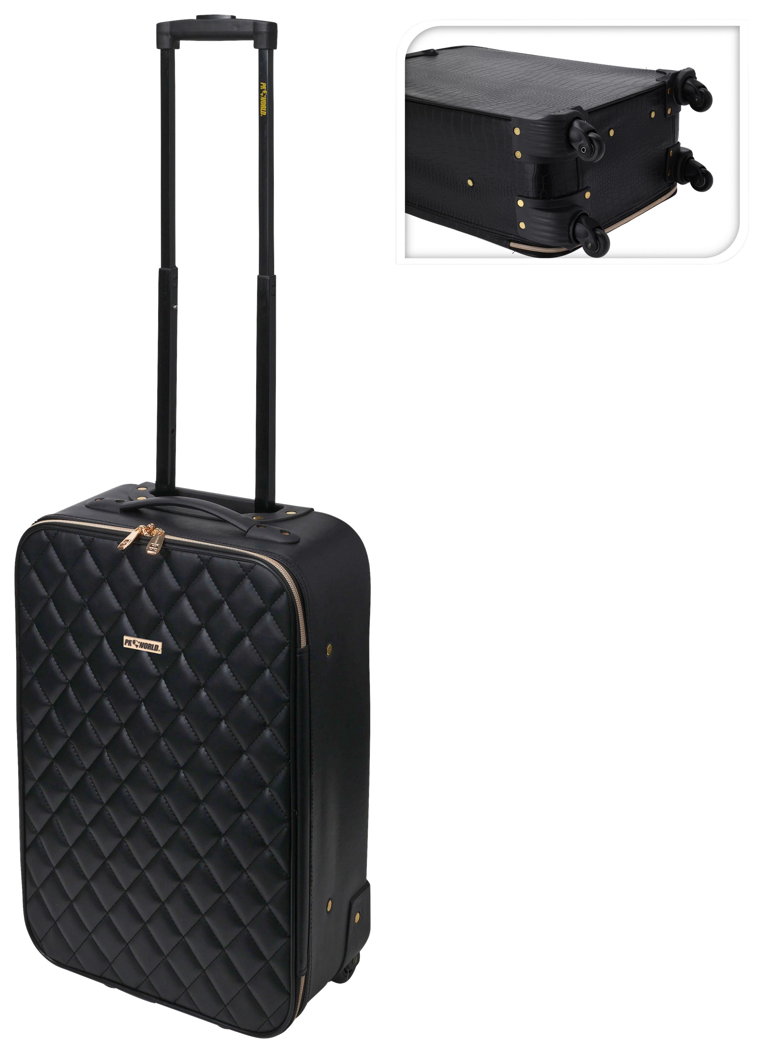 Reisekoffer Kunststoff - Goldfarben/Schwarz, Basics, Kunststoff (34,5/19,5/52cm)