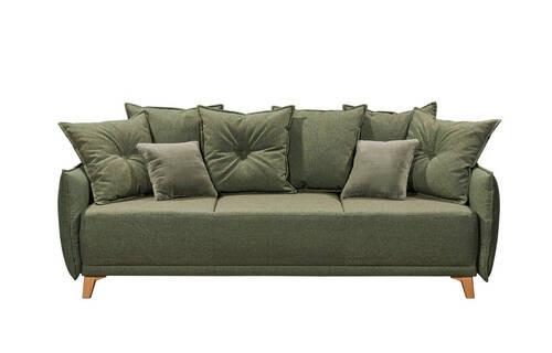 Schlafsofa Pamplona - Eichefarben/Grün, Basics, Textil (232/91/105cm) - MID.YOU