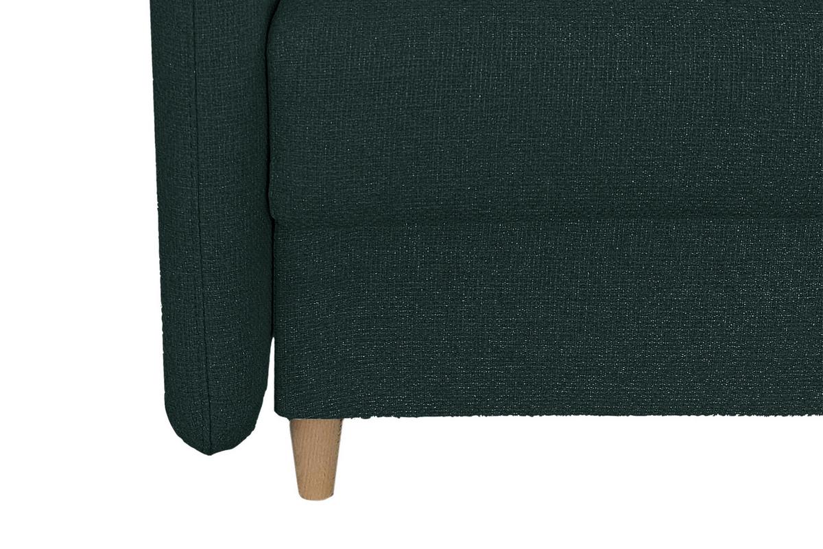 Schlafsofa mit Bettkasten Vero Grün B: 206 cm - Schwarz/Naturfarben, Design, Textil (206/88/93cm) - MID.YOU