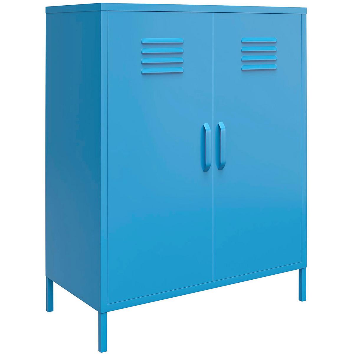 Highboard Cache Blau B: 80cm - Blau, Design, Metall (80/101/40cm) - MID.YOU