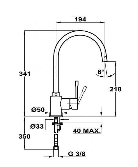 Granitová batéria TEKA SP 995 TG TB - Basics, kameň (34,1cm) - Teka