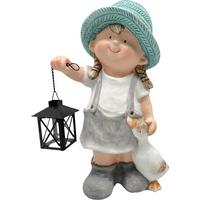 Dekofigur Kind Lea - Blau/Grau, KONVENTIONELL, Stein/Metall (27/17,5/42cm) - Luca Bessoni