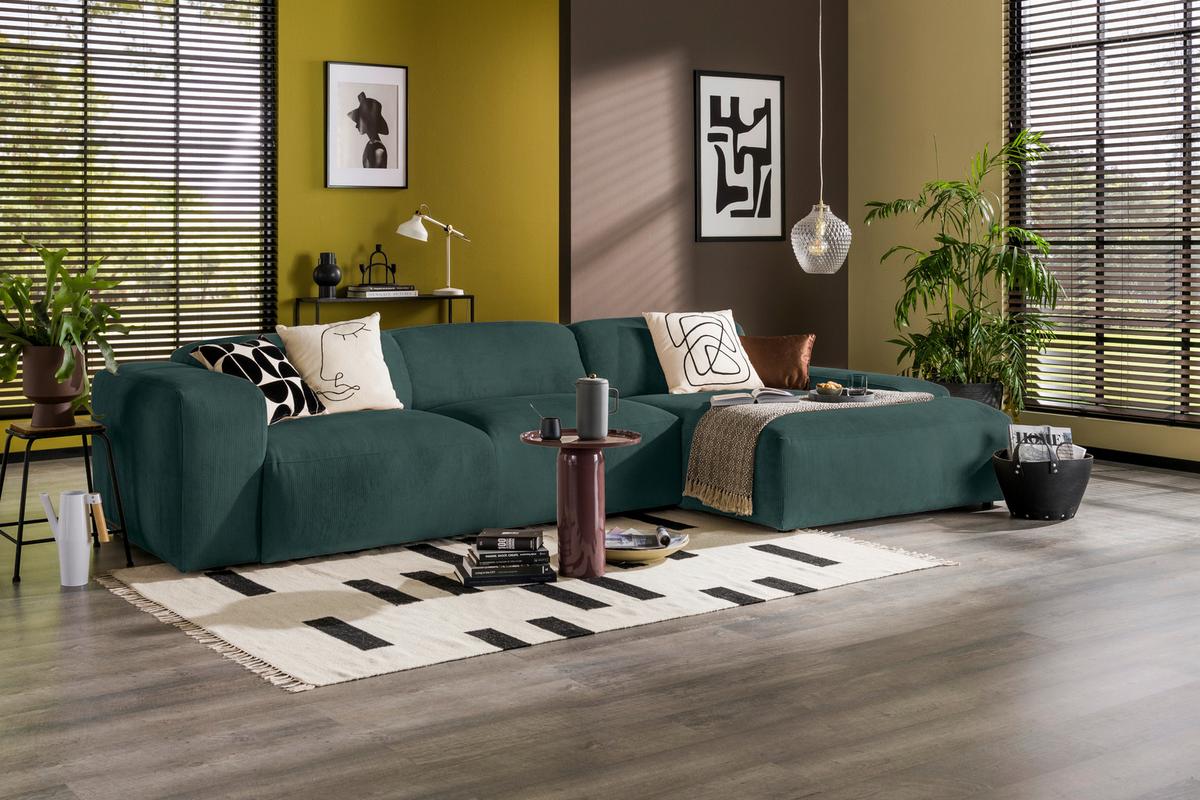 Ecksofa Hannah Grün 343x170 cm - Schwarz/Grün, Design, Textil (343/170cm) - MID.YOU