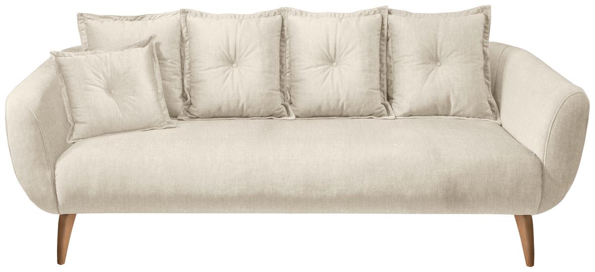 3-Sitzer-Sofa Baggio Beige, Buchefarben, B: 236 cm - Beige/Buchefarben, MODERN, Textil (236/94/103cm) - Livetastic