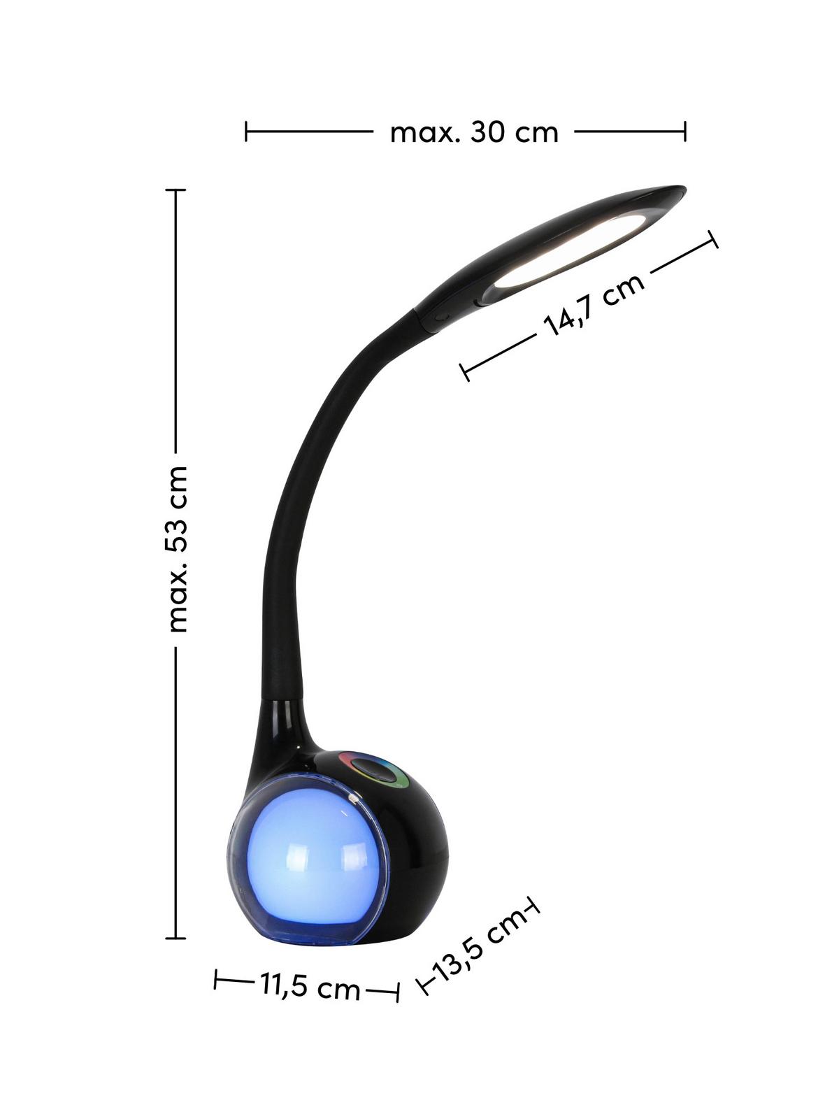 LED LAMPA NA PÍSACÍ STÔL NIHAT1 - priehľadné/čierna, Modern, kov/plast (max 30/13,5/max 53cm) - Mömax