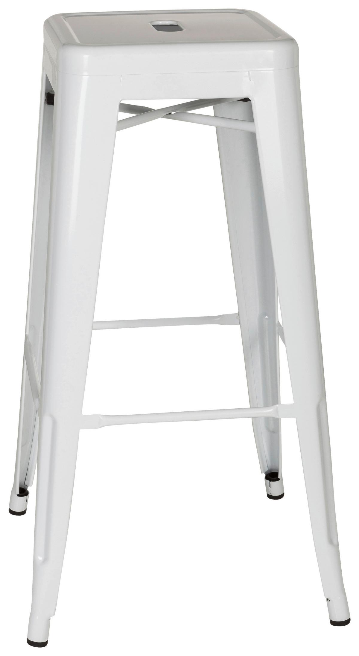 Barhocker Vantaggio High stapelbar Weiß bis 150 kg - Weiß, Basics, Metall (44/77/44cm) - MID.YOU