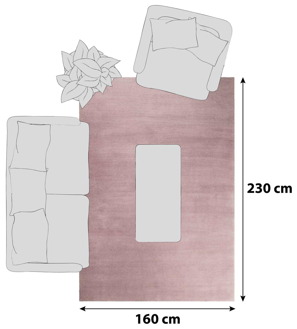 Hochflor Teppich Rosa Loft 160x230 cm - Rosa, Basics, Textil (160/230cm) - Esprit