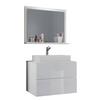 Badmöbel-set 3-tlg. Lendas 80 Cm Weiß - Weiß, MODERN, Glas/Keramik (80cm) - MID.YOU